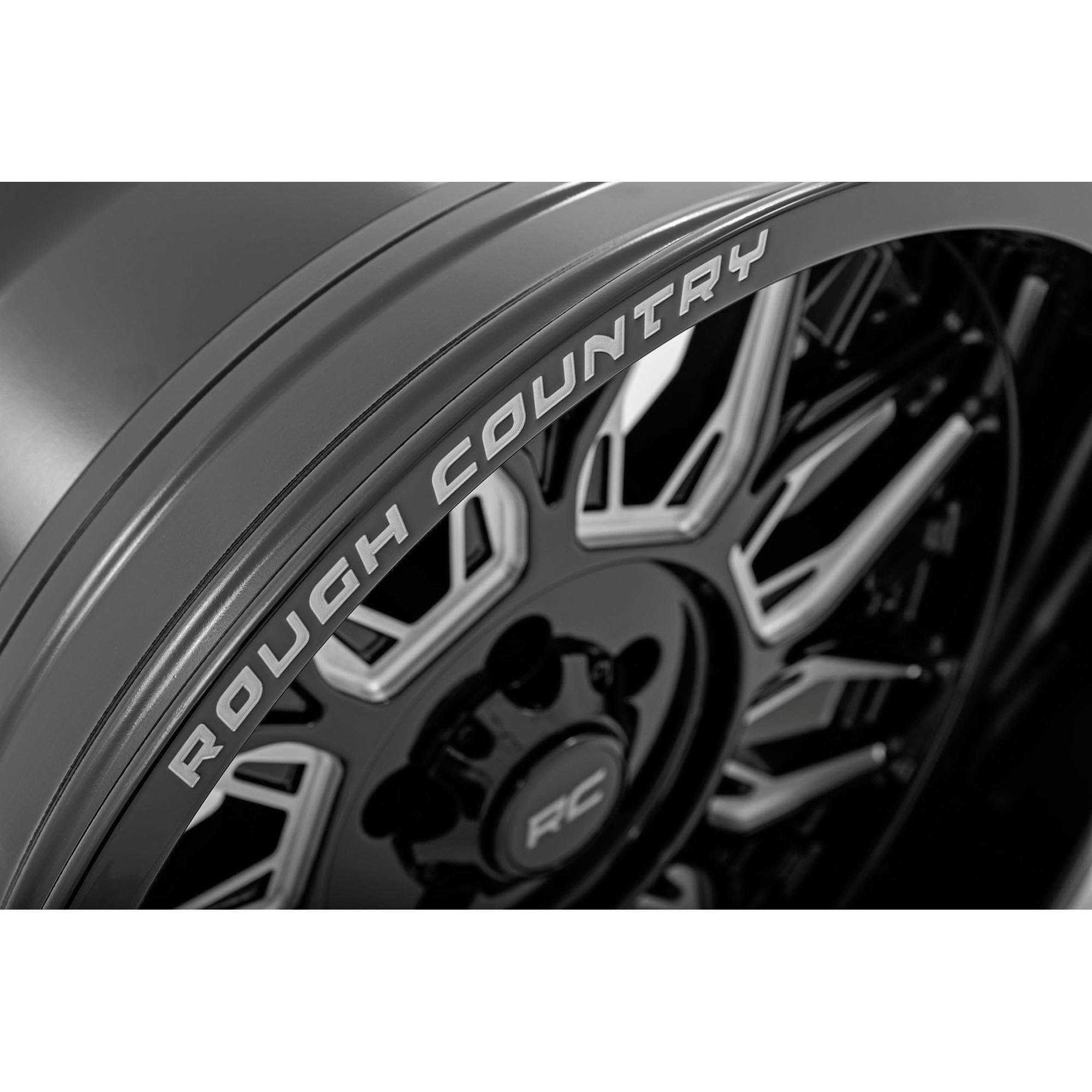 86 Series Rough Country One Piece Aluminum Wheel - 20x10, 6x5.5" Bolt Pattern, 18mm Offset, Gloss Black