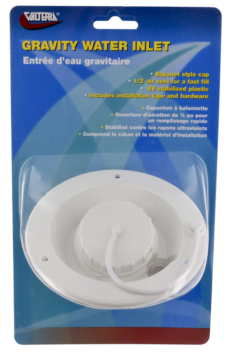 Gravity Water Inlet Valterra A01-2003VP - White (Carded)