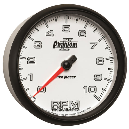Auto Meter Phantom II 5" 10000 RPM In-Dash Tachometer Gauge