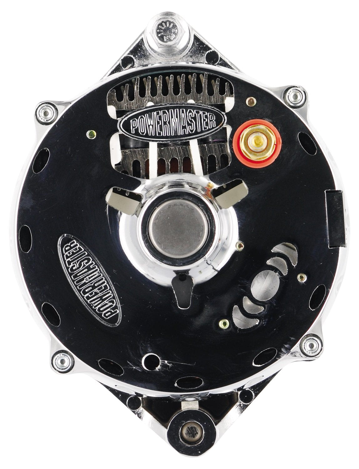 Alt GM Powermaster 12SI Chrome 150A Smooth Look™ 1V Pulley Baffle & Cone 1 or 3 Wire