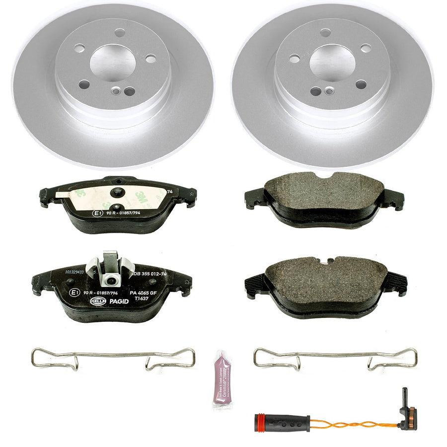 Power Stop ESK5625 Euro-Stop Rear Brake Kit and 1 Rear Sensor Wire For Mercedes-Benz C250 2012-2015, Mercedes-Benz C300 2008-2012 [Model Specific]