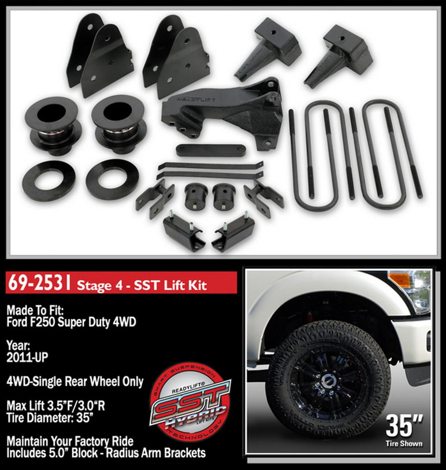 3.5" Front/1.0" Rear Stage 4 SST Lift Kit ReadyLift for Ford F350 Super Duty