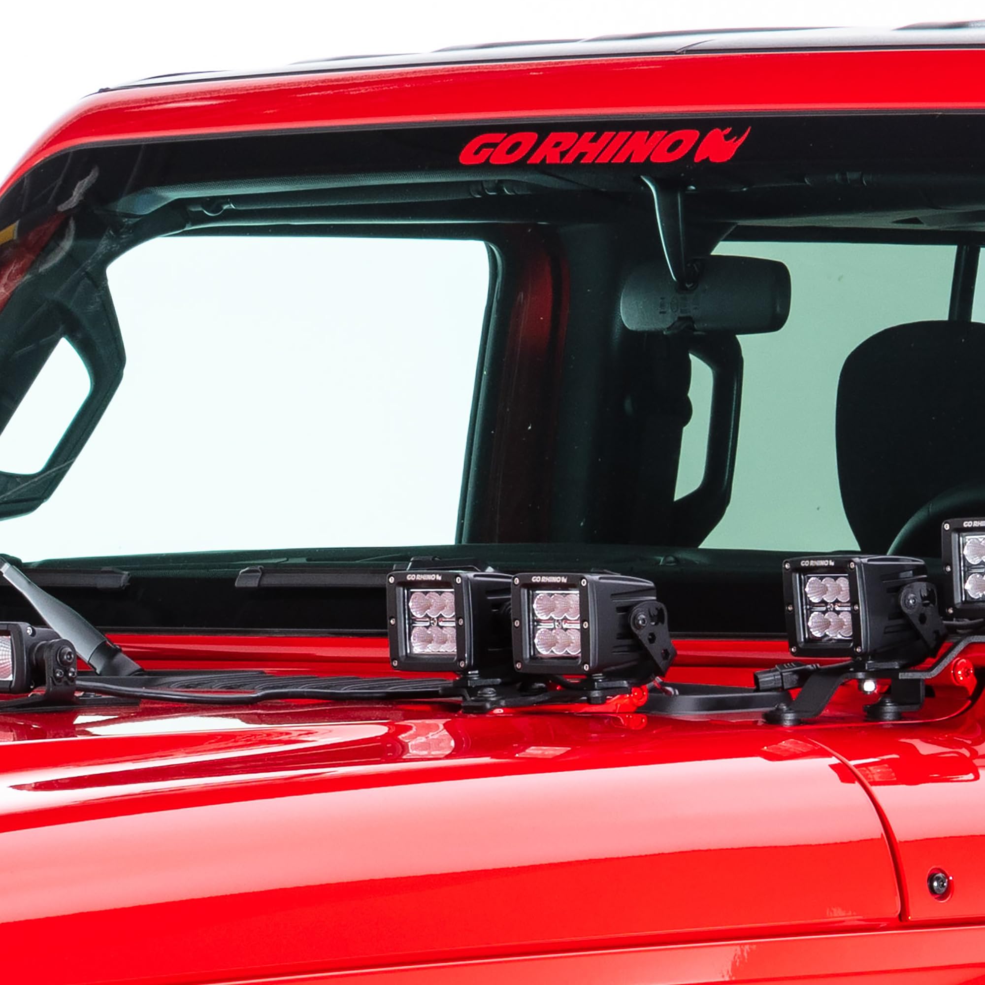 XE Hard Top LED Light Mounts Go Rhino for Two 3" LED Cubes | Mild Steel, Textured Black | 731030T