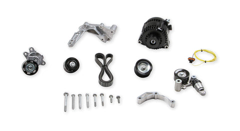Accessory Drive system Holley 20-224BK Service Component (150amp Alternator w/bracket kit) - Black - LT4 Wet Sump