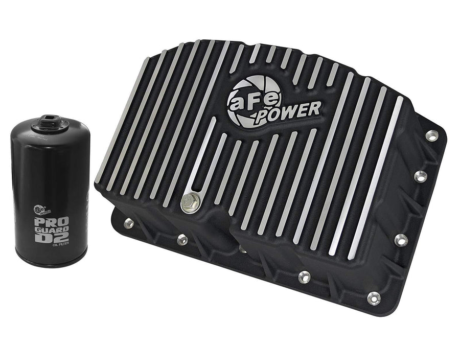Engine Oil Pan Pro Series Black W/ Machined Fins