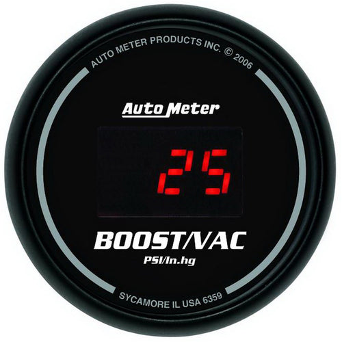 Auto Meter Sport Comp 6359 Digital 2-1/16" 30 In Hg.-Vac./30 PSI Digital Vacuum/Boost Gauge