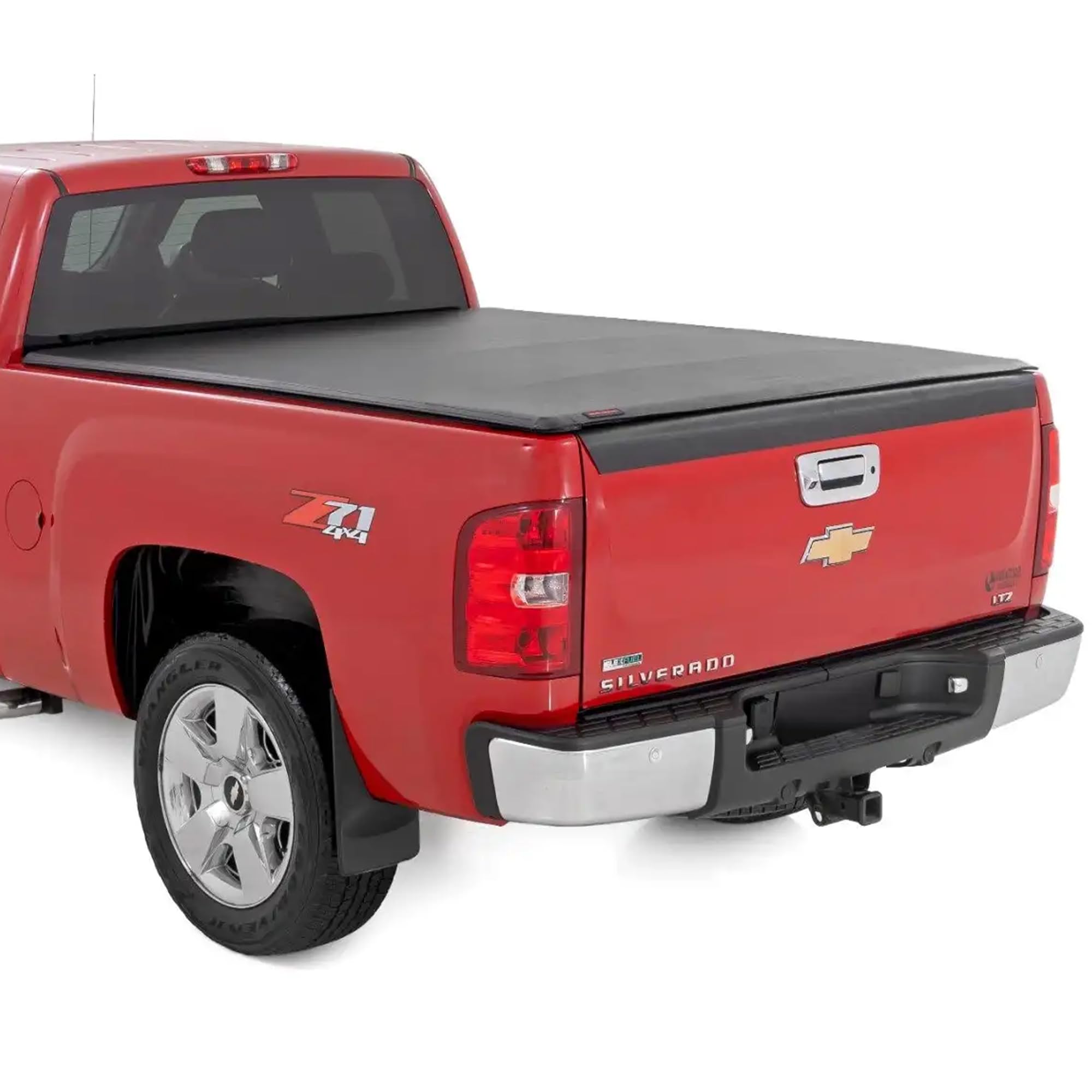 Soft Roll Up Rough Country Truck Bed Tonneau Cover for Chevy Silverado & GMC Sierra 1500/2500HD/3500HD (2007-2014) - Fits 6'7 (78.8-78.9") Bed