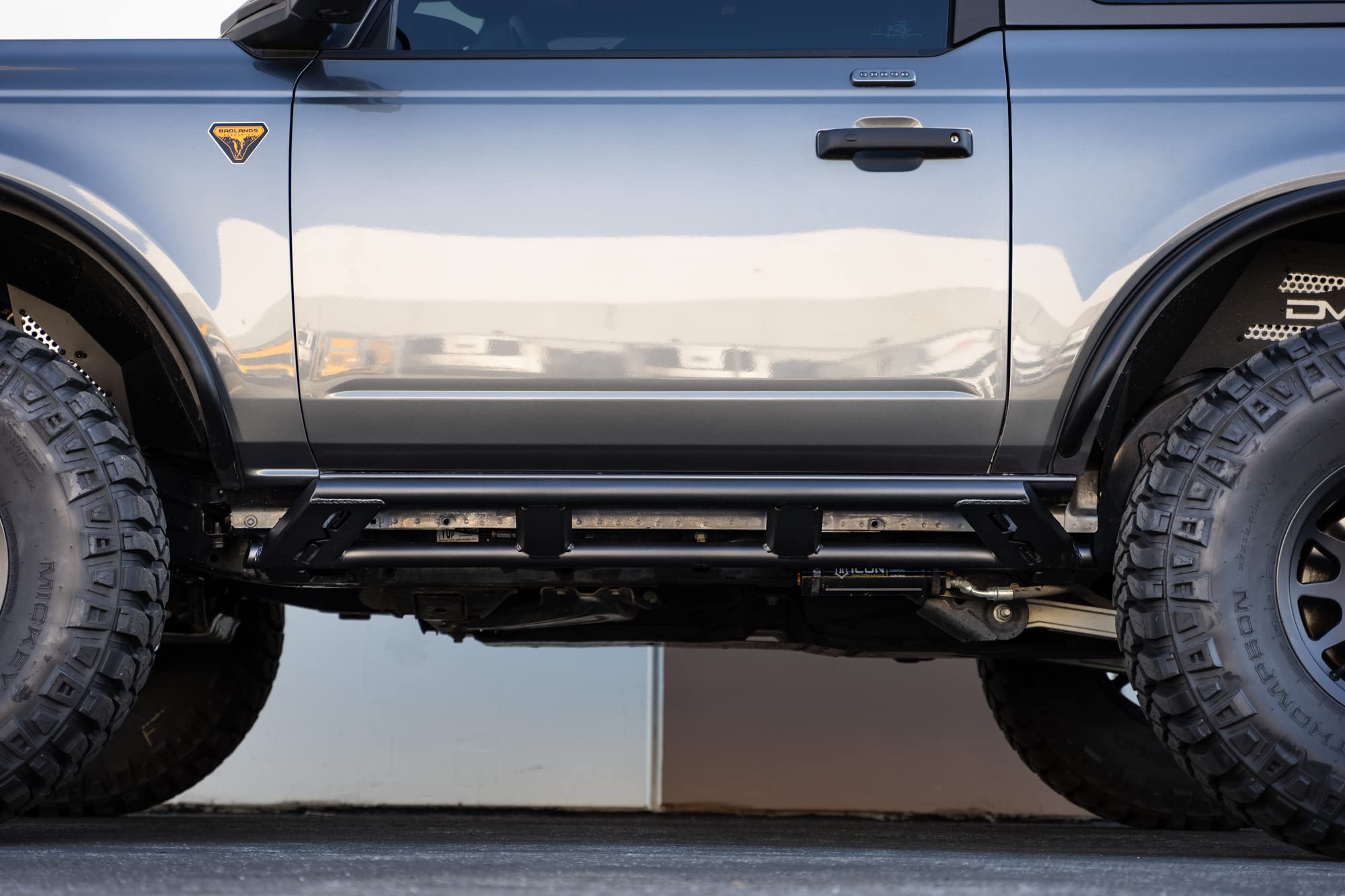 FS-15 Series DV8 Offroad 2-Door Rock Sliders 2021-2025 Ford Bronco | True Frame Mounted Rock Slider | Durable Tube Style Design | Full Coverage from Wheel Well to Wheel Well