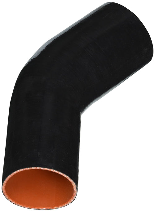HPS Silicone High Temperature HTSER45-350-400-BLK 4-ply Reinforced 45 degree Elbow Reducer Coupler Hose, 25 PSI Maximum Pressure, 4" Leg Length on each side, 3-1/2" > 4" ID, Black