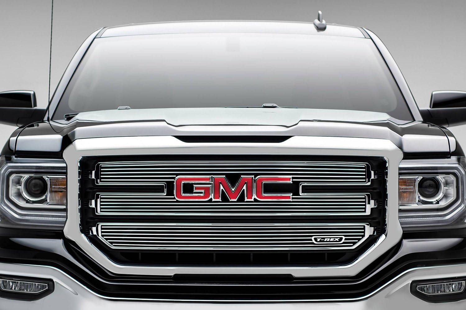 2016-2018 Sierra 1500 SLE T-Rex Grilles Laser Billet Grille, Polished, 3 Pc, Overlay - PN #6212130