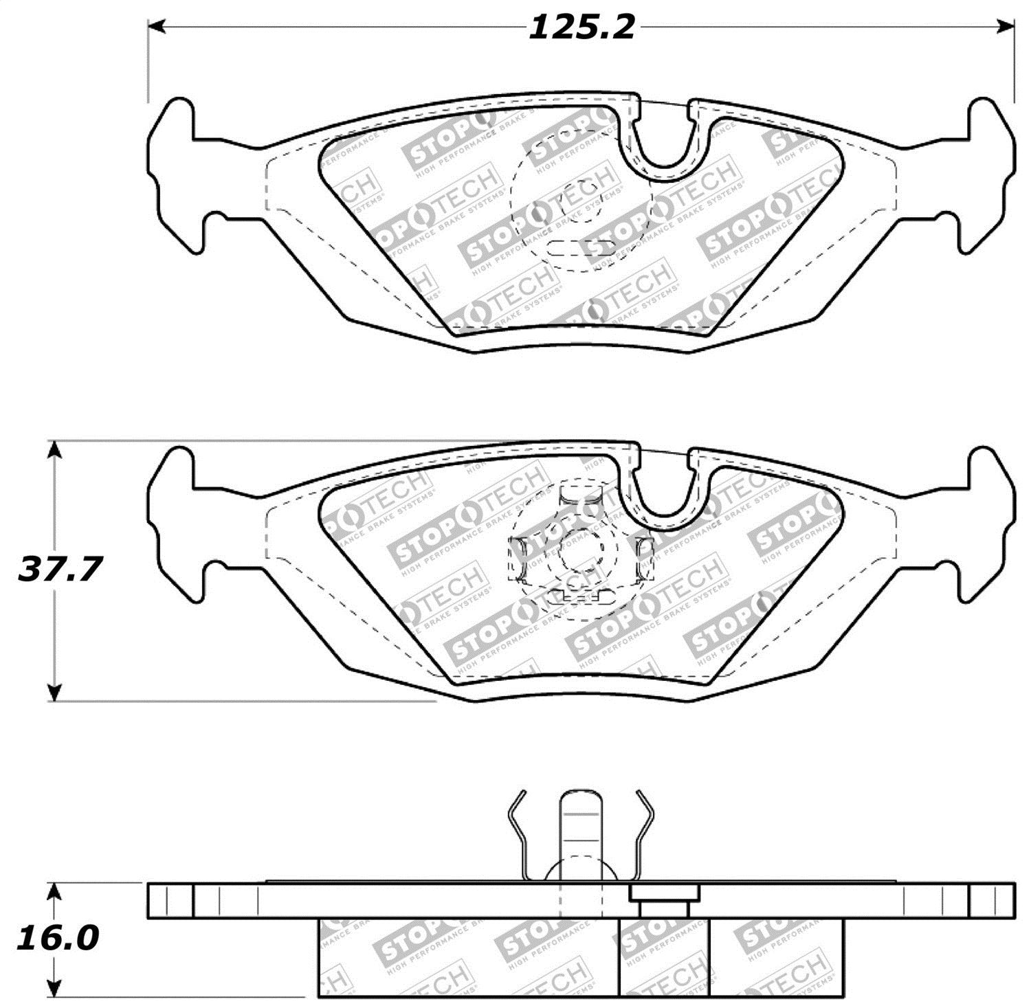 Sport Brake Pads StopTech 309.02790 with Shims and Hardware