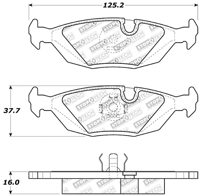 Sport Brake Pads StopTech 309.02790 with Shims and Hardware