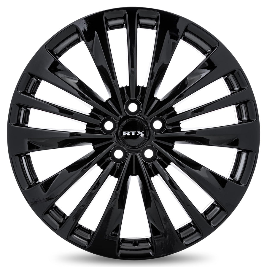 20x8 RTX TY-02 Custom Wheel - 35 Offset, 5x114.3 Bolt Pattern, 60.1mm Hub - Gloss Black Rim