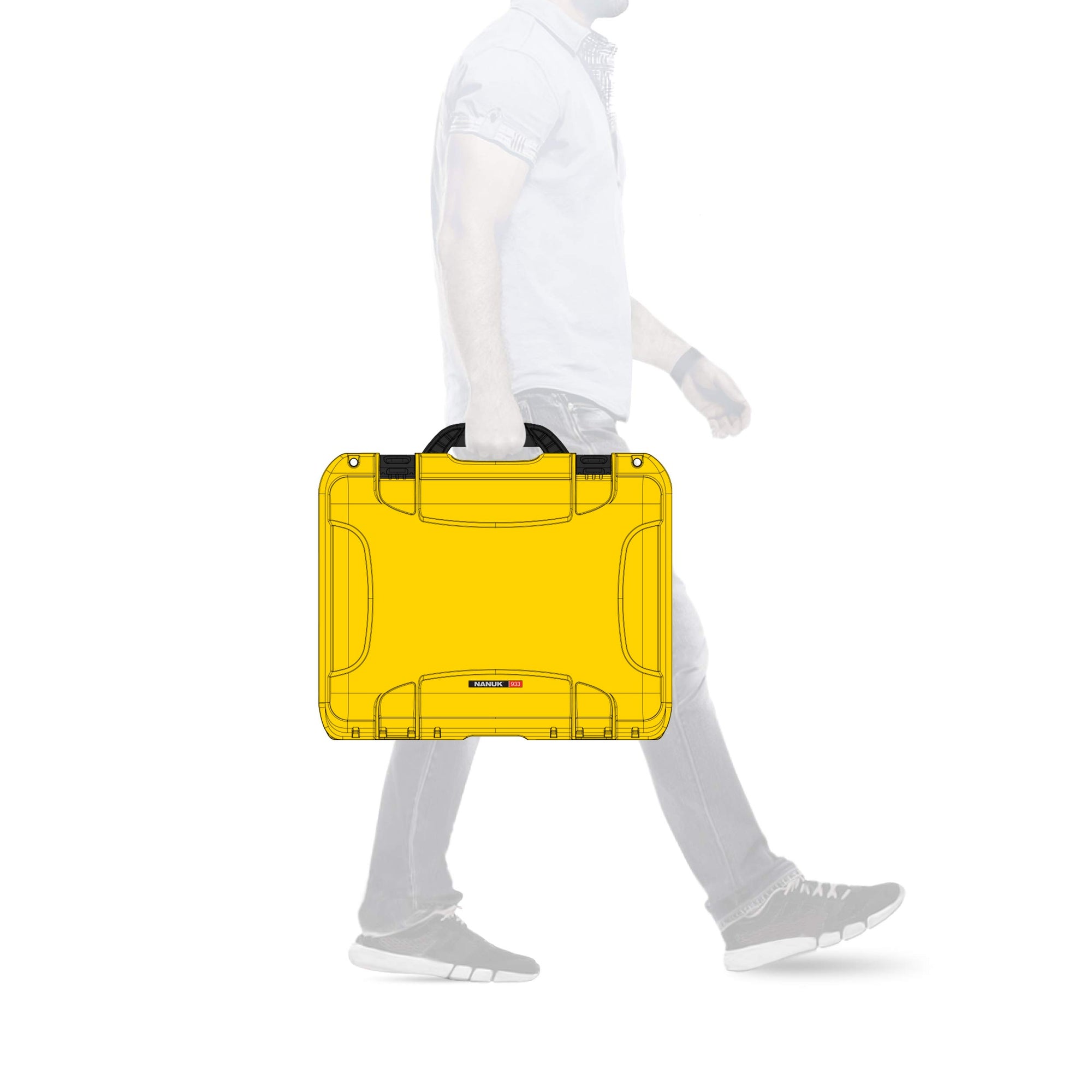 Waterproof Nanuk 933 Hard Case with Foam Insert - Yellow