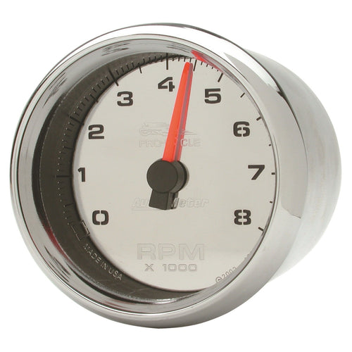 Tachometer AutoMeter 19308 Gauge (Pro-Cycle Gauge, Tach, 2-5/8", 8K RPM, 2&4 Cylinder, Chrome, Pro-Cycle)