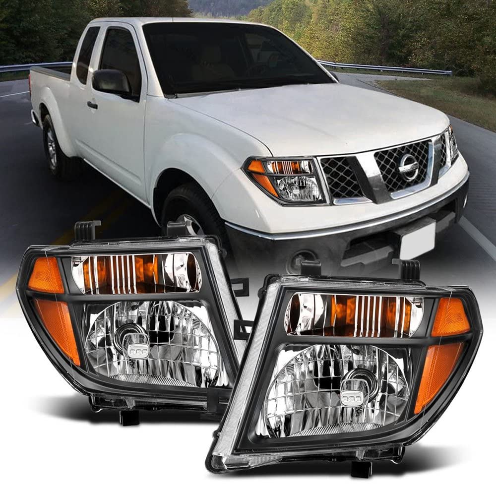 2005-2008 Nissan Pathfinder Anzo USA Crystal Headlight Black Amber (111434)