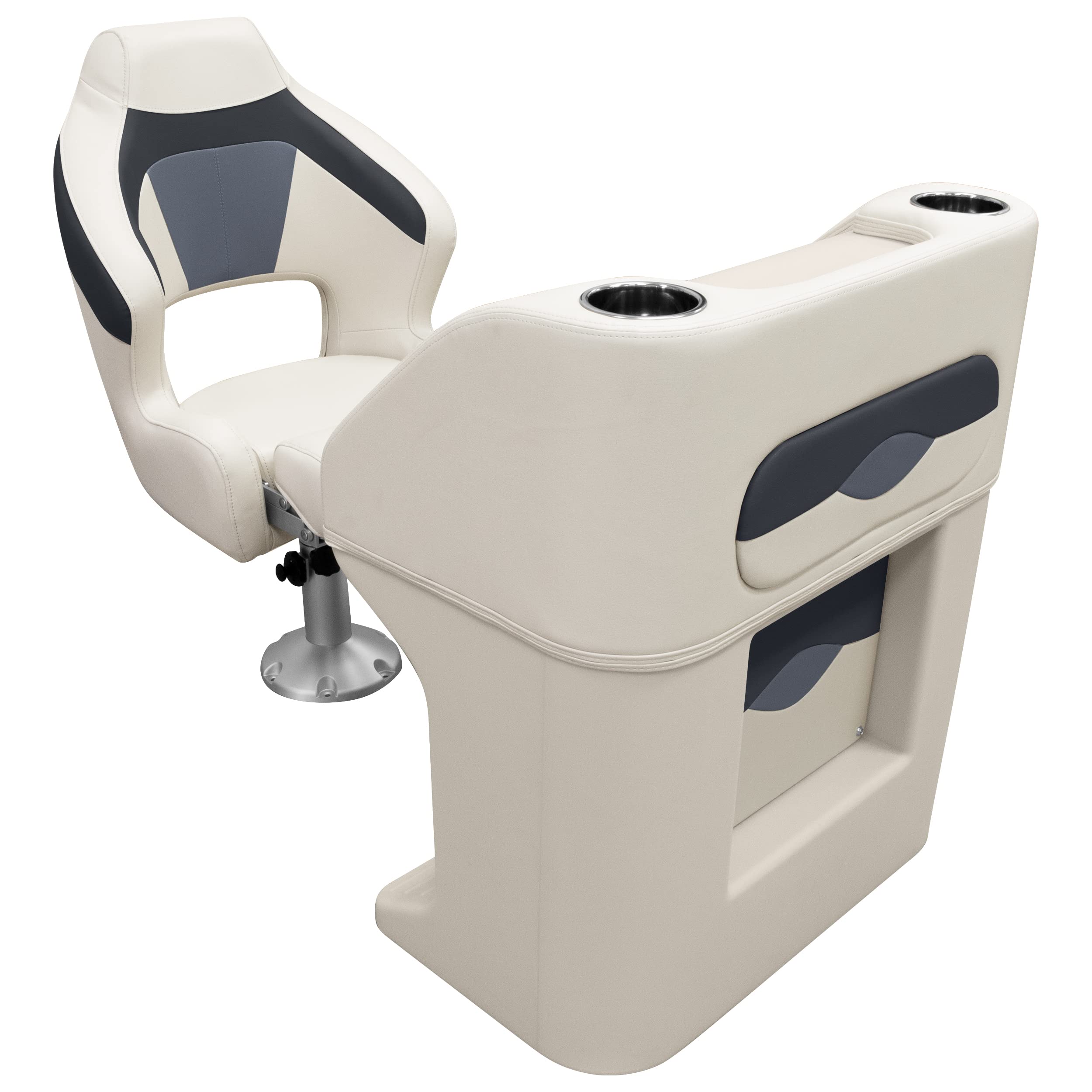 Wise Premier Series BM1158-986 Pontoon Helm Steering Console, Platinum/Spectra Navy/Cobalt