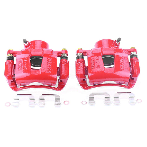 Power Stop S2810 Front Pair of High-Temp Red Powder Coated Calipers For Chevy Aveo, Chevy Aveo5, Chevy Optra, Chevy Spark, Chevy Spark EV, Pontiac G3, Suzuki Forenza, Suzuki Reno [Model Specific]