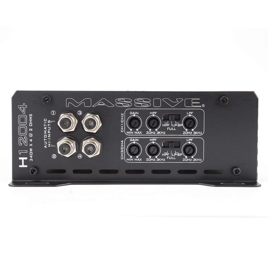 200 Watts RMS x 4 @ 4 Ohm Massive Audio Hippo Series High Performance Amplifier
