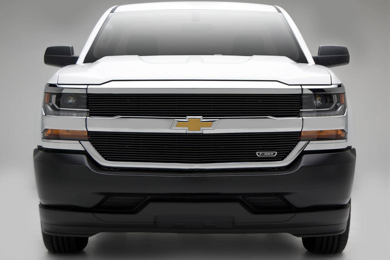 Laser Billet Grille, 2016-2018 Silverado 1500, Black, 2 Pc, Overlay - PN #6211271