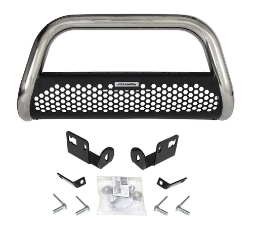 RC2 Grille Guard & Mounting Brackets Kit Go Rhino | Stainless Steel, Polished | 55263PS | Fits 2006 - 2008 Dodge Ram 1500; 2006 - 2009 Dodge Ram 2500, 3500