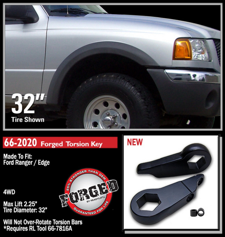 66-2020 ReadyLift 2.25" Leveling Kit W/Forged Torsion Key - Ford Ranger Explorer Sport Trac 1998-2011