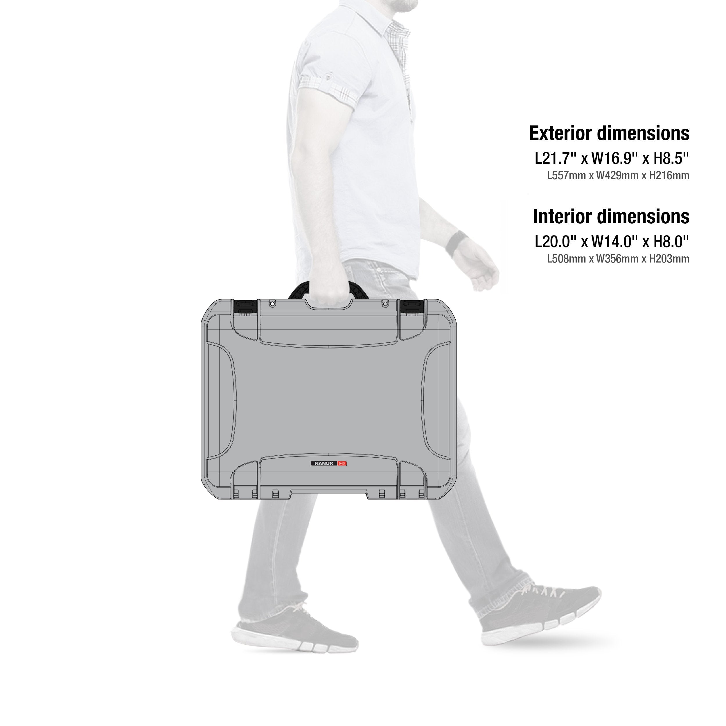 Waterproof Nanuk Hard Case with Foam Insert - Silver, 940-1005