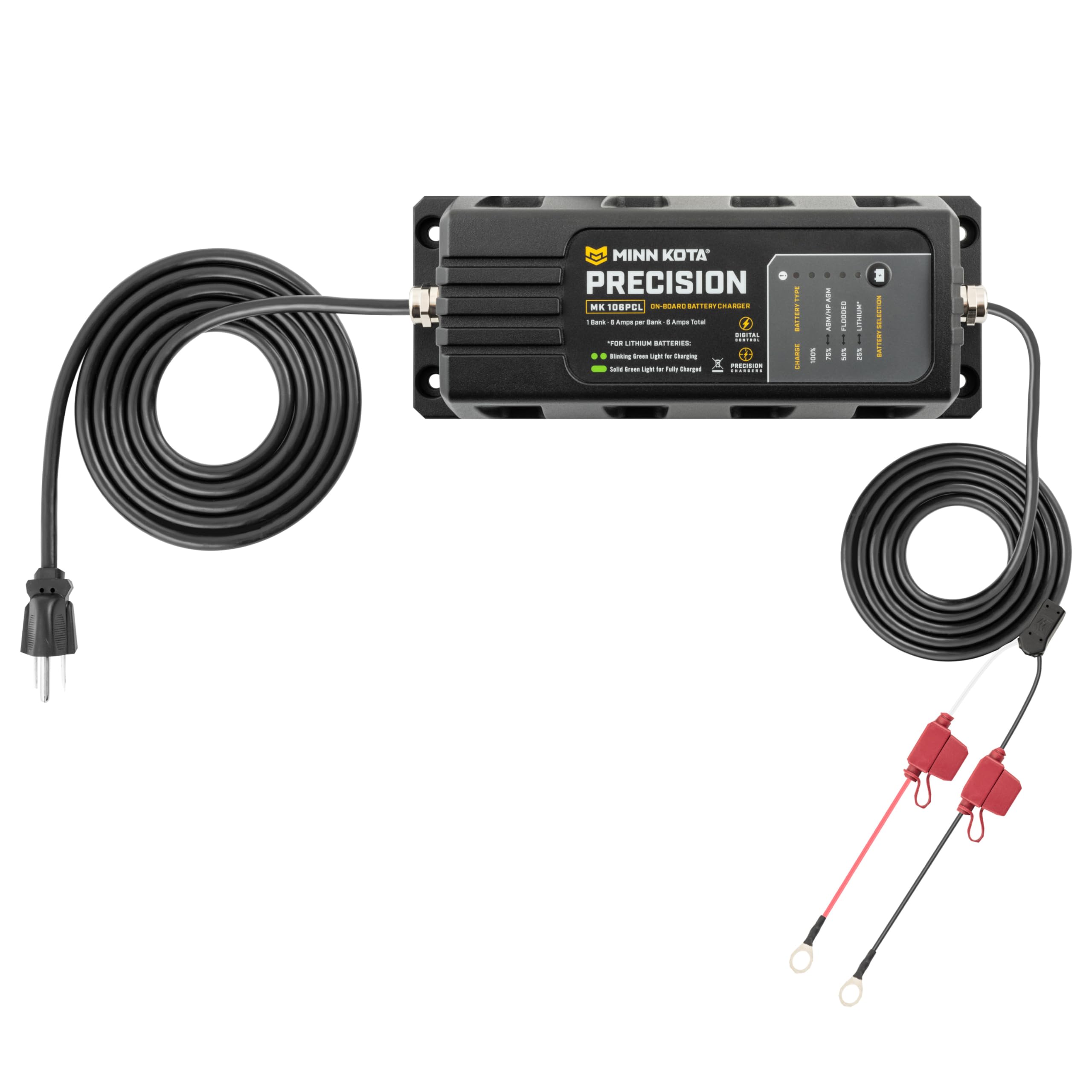 Minn Kota MK-106PCL Precision On-Board Marine Battery Charger – 1 Bank, 6 Amps