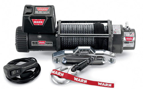 12V WARN 87310 Electric Winch with Synthetic Rope: 3/8" Diameter x 100' Length, 4.75 Ton (9,500 lb) Pulling Capacity