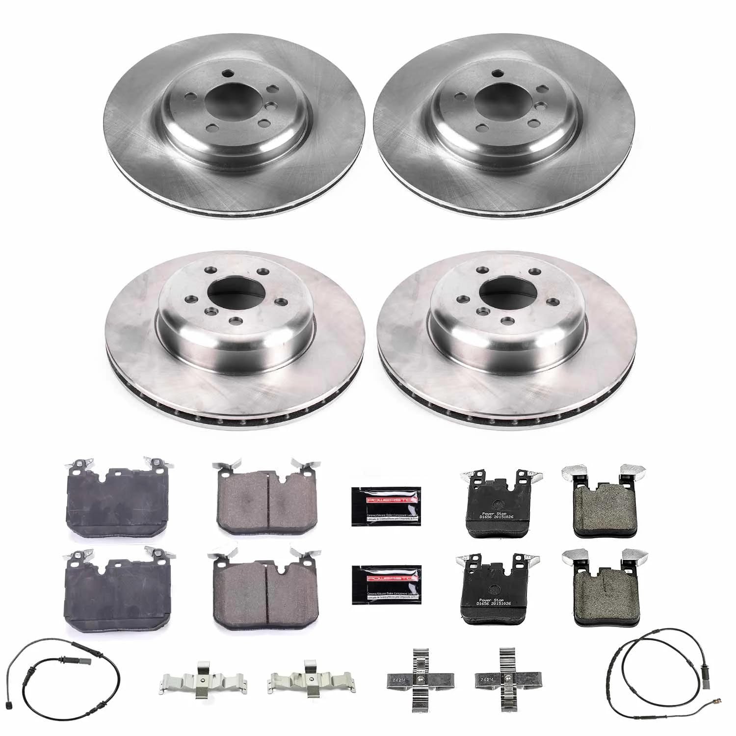 Power Stop Autospecialty KOE7436 Front and Rear Replacement Brake Kit-OE Brake Rotors & Ceramic Brake Pads