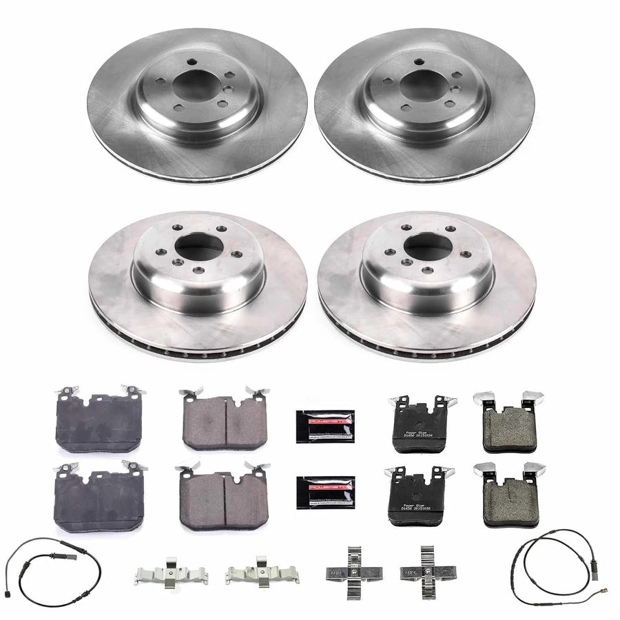 Power Stop Autospecialty KOE7436 Front and Rear Replacement Brake Kit-OE Brake Rotors & Ceramic Brake Pads