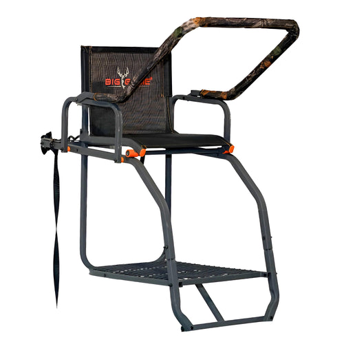 Striker XL BIG GAME Ladder Treestand 17.5 Foot Tall with Flip Back Seat, Padded Armrests, Deep Foot Platform, Ideal for Hunting and Shooting, Black
