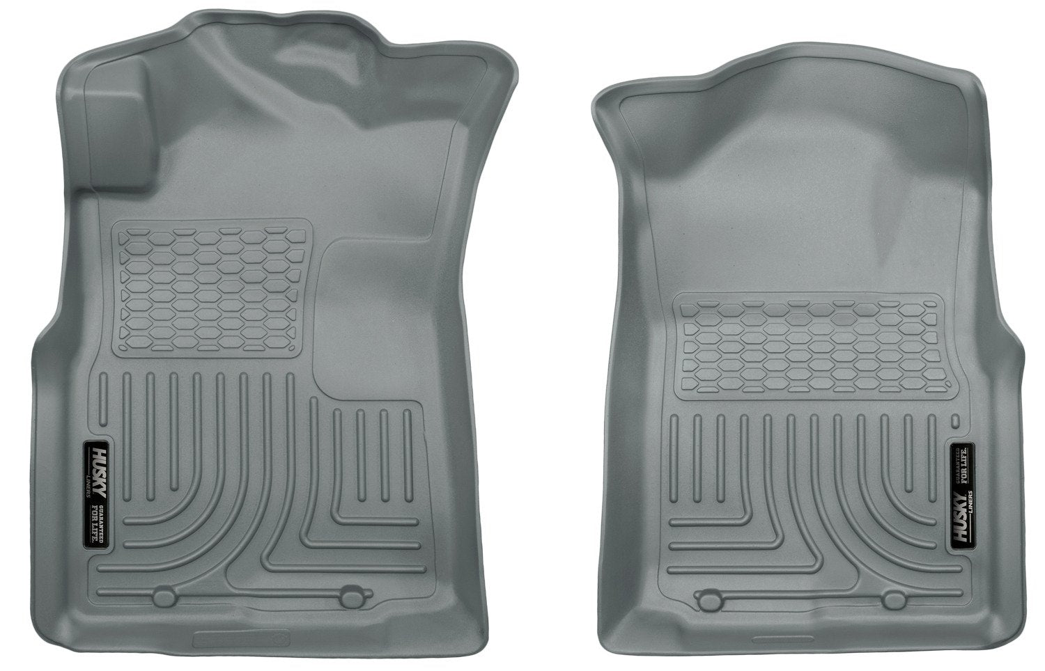 Husky Liners Grey Weatherbeater - Custom Fit for 2005-2015 Toyota Tacoma Double/Access/Standard Cab Front Liners, 33x23x4 inches, Thermoplastic Olefin (TPO), Made in USA