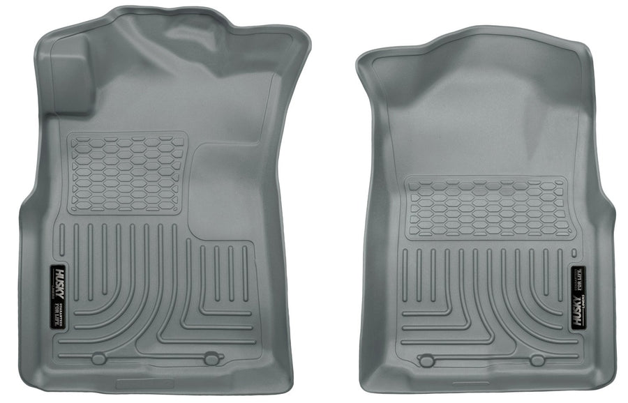 Husky Liners Grey Weatherbeater - Custom Fit for 2005-2015 Toyota Tacoma Double/Access/Standard Cab Front Liners, 33x23x4 inches, Thermoplastic Olefin (TPO), Made in USA