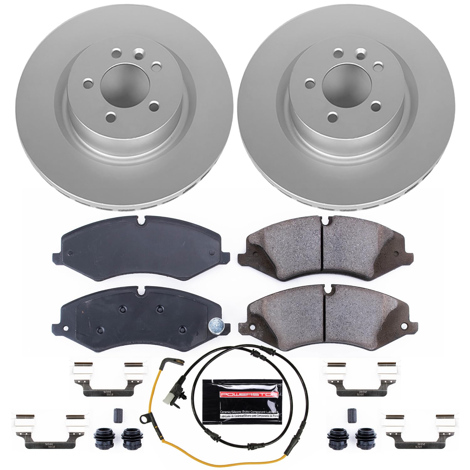 Power Stop CRK7079 Geomet® Coated Brake Kit Front For Land Rover Discovery 2017, Land Rover Range Rover 2014-2017, Land Rover Range Rover Sport 2014-2017 [Model Specific]