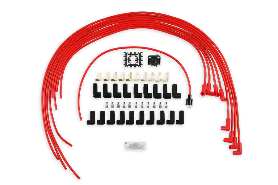 ACCEL Super Stock 5041R Spark Plug Wire Set - 8mm - Universal - Red Wire with Red 90 Degree Boots