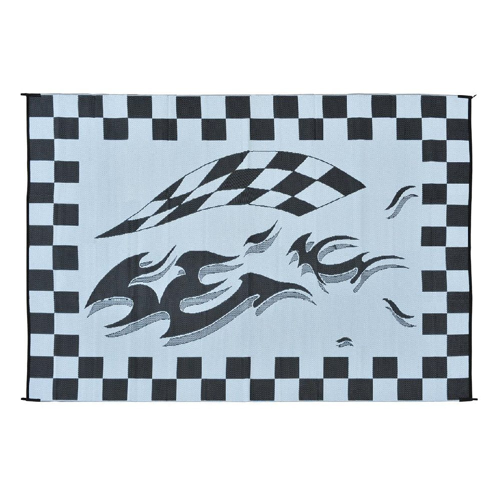 Camping Stylish HA1 Black Checker Flag Mat (8-Feet x 12-Feet)