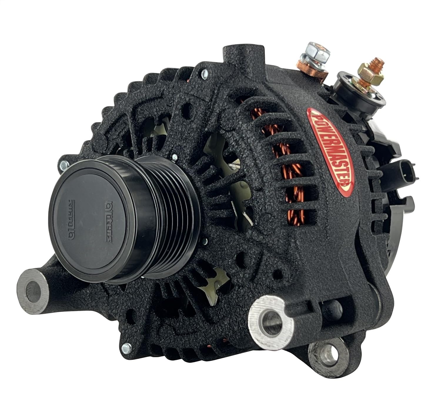 Alt Powermaster/Jeep Black Wrinkle 245A 6 Grv Decoupler Pulley
