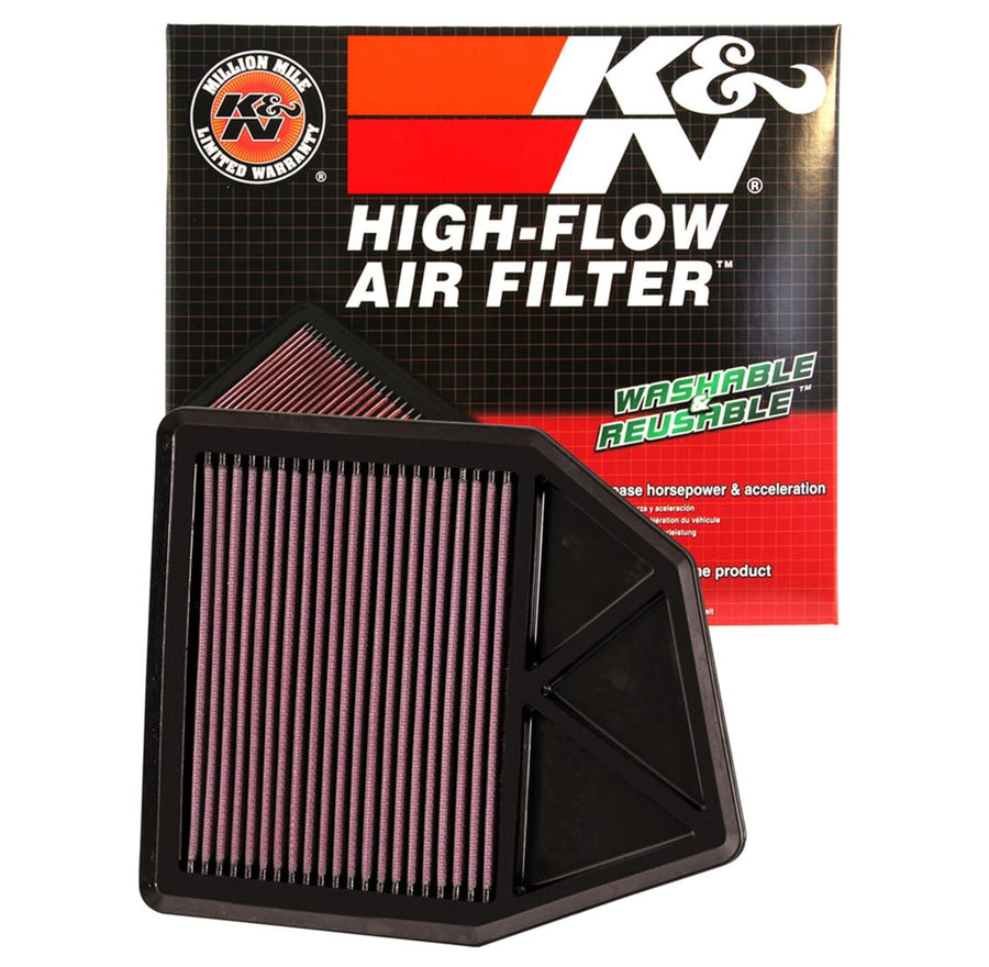 High-Flow K&N Original Lifetime Engine Air Filter: Increase Power: Premium, Washable: Compatible with 2008-2015 Honda: Accord, Crosstour, 33-2402