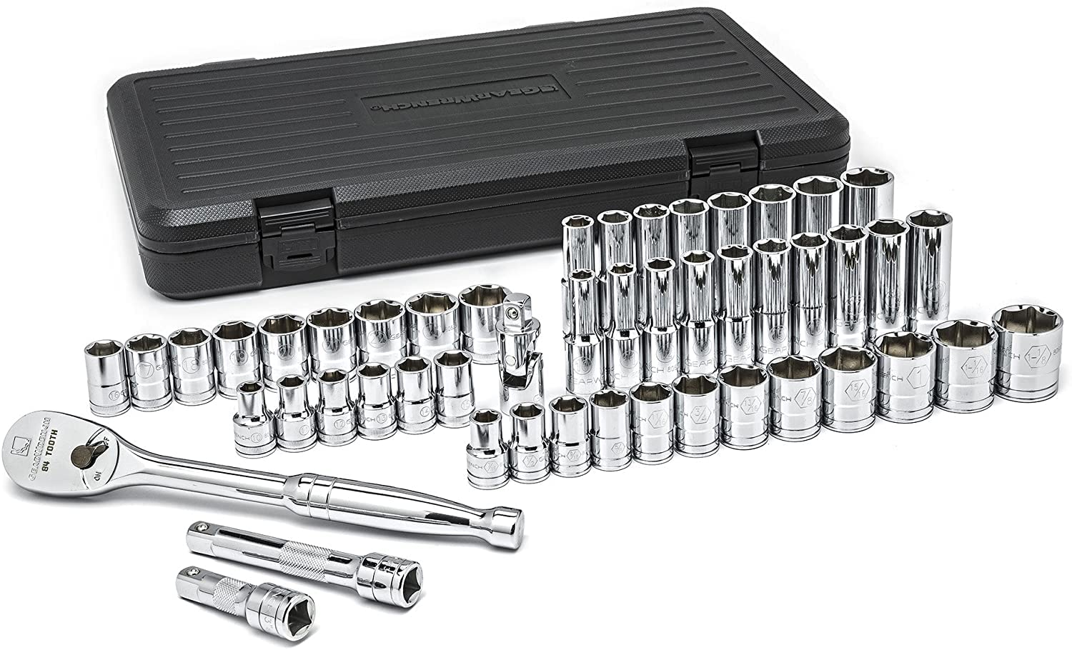 49 Pc. GEARWRENCH 1/2" Drive 6 Pt. Socket Set, Standard/Deep, SAE/Metric - 80700D