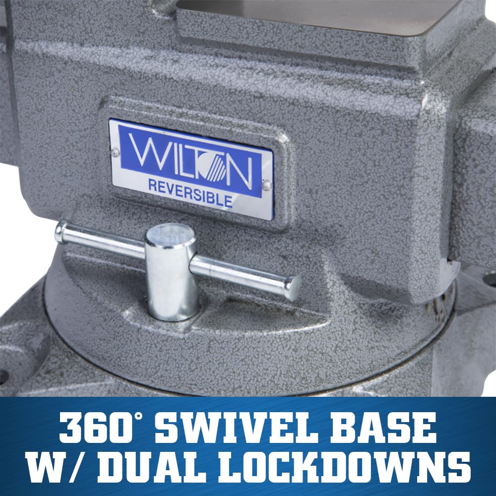 Reversible Wilton Bench Vise, 6-1/2" Jaw Width, 7-1/4" & 12-3/4" Jaw Opening, 4" Throat (Model 4650R)