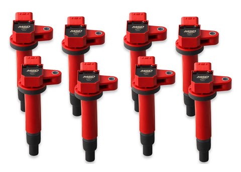 Blaster Series MSD 82218 Ignition Coils, Red, 8-pack