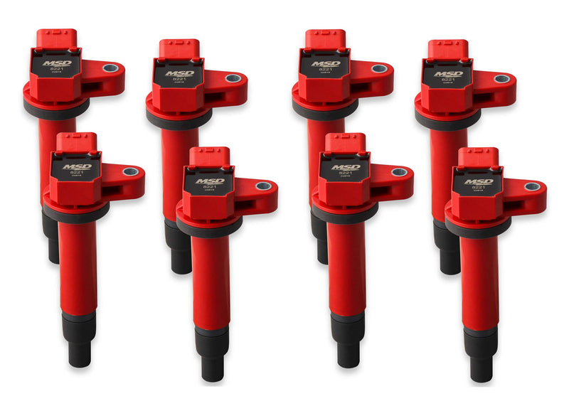 Blaster Series MSD 82218 Ignition Coils, Red, 8-pack