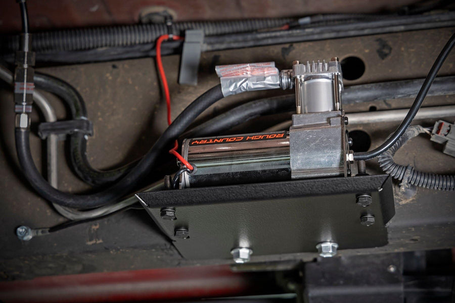 Universal Rough Country Air Compressor Mounting Kit - Fits Most Vehicles & Air Spring Compressors