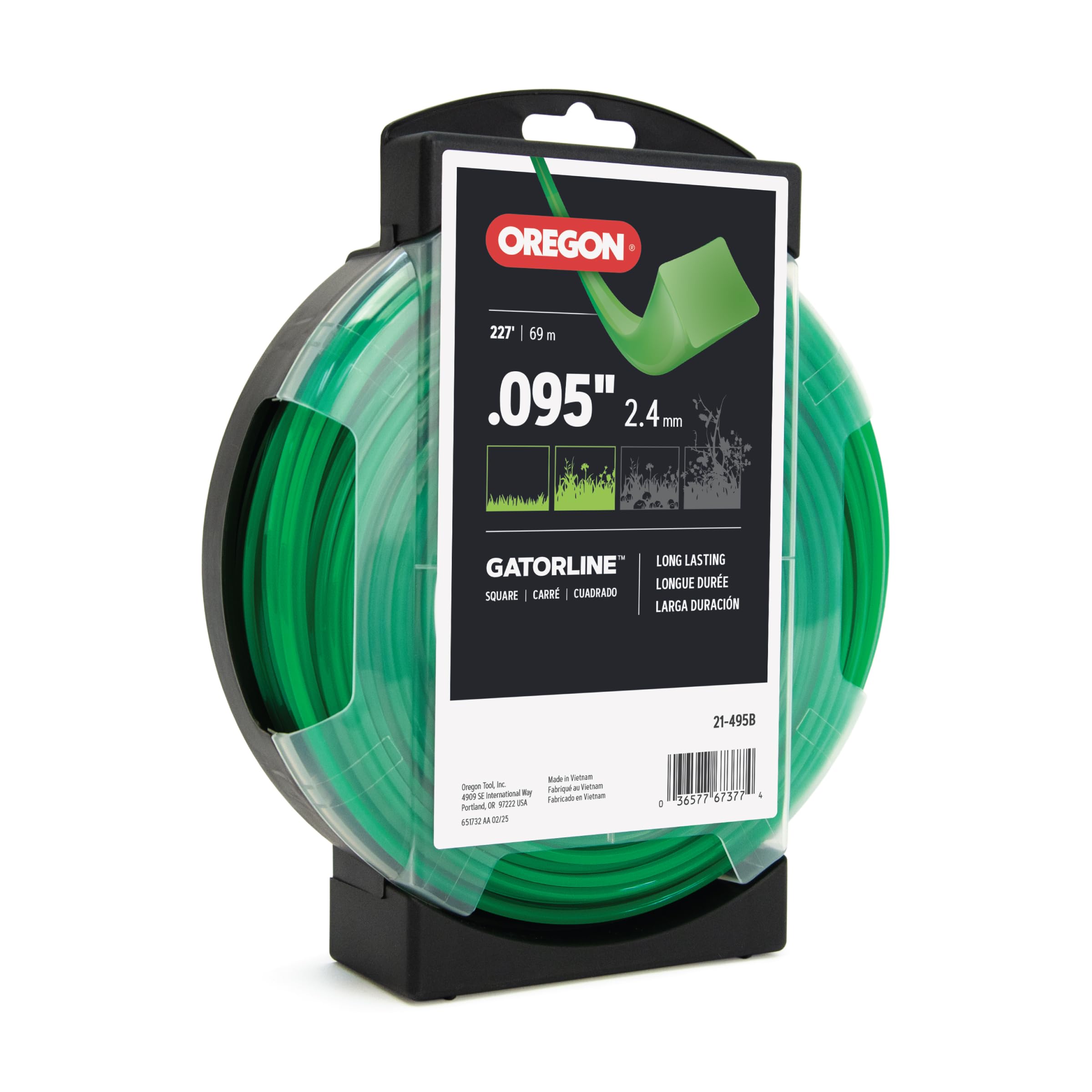 Gatorline Oregon Square Weed Wacker/String Trimmer Line, .095 in. by 227 FT