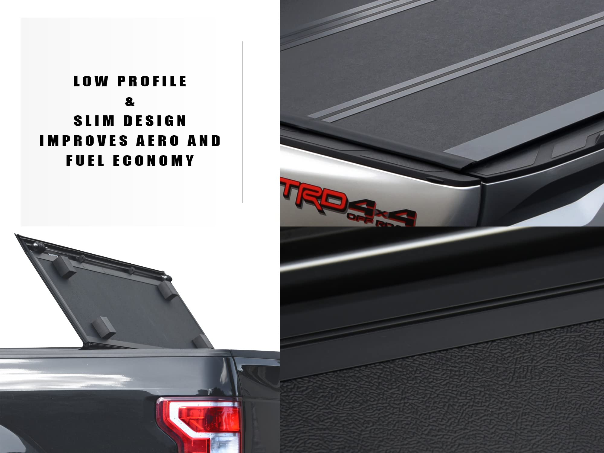 CoveRex TFX Series Armordillo USA Low Profile Hard Tri-Fold Truck Bed Tonneau Cover Fits 1997-2004 Dodge Dakota 6.5 Ft (78") Bed