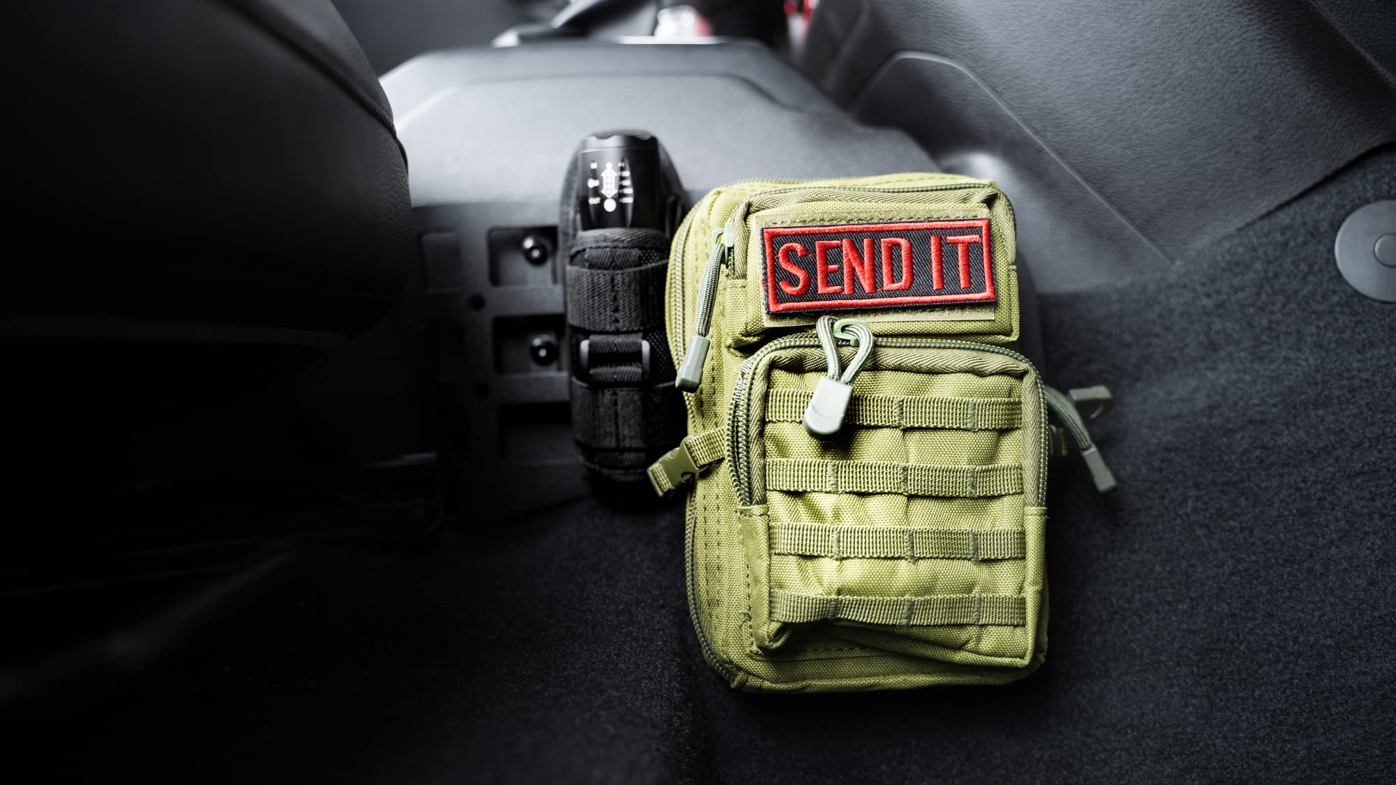 Molle Panels Center Console for 2018-2024 Jeep Wrangler & 2020-2024 Jeep Gladiator | Mount for Pouches, Med-Kits, Tools, Holsters & Other Accessories | Automatic & Manual Transmissions | DV8 Offroad