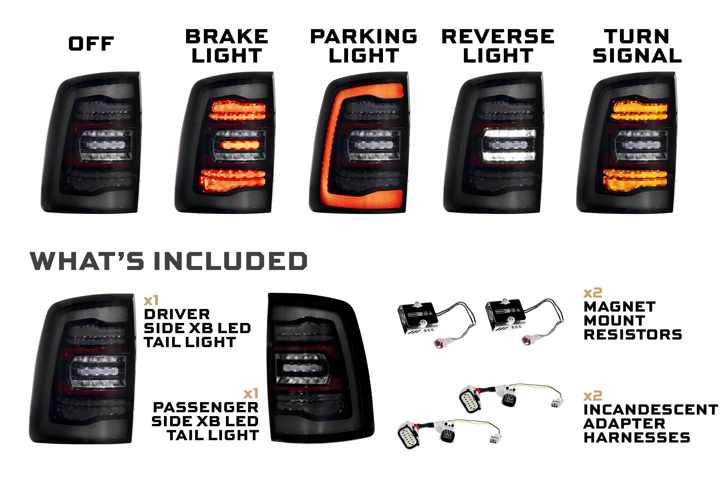 Morimoto Smoked XB LED Taillights for Ram HD 2019+ (LF753)