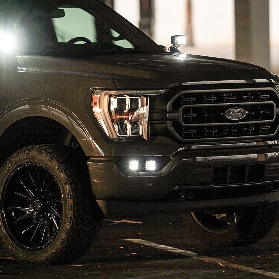 Dual Fog Mount Kit RIGID 46740 Fits 2021+ F150 Includes D-Series SAE Pro, D-Series Spot, Yellow Covers & Harnesses