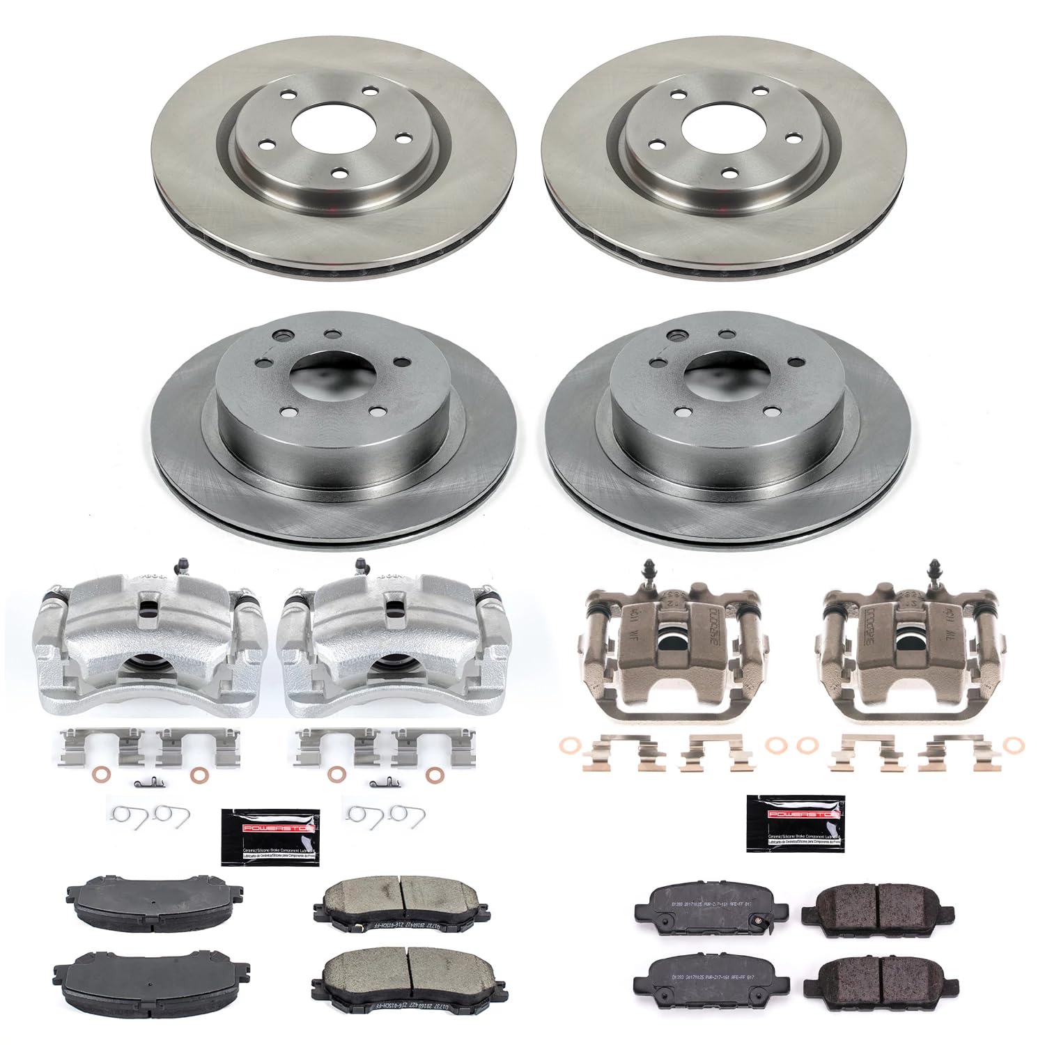 Power Stop Autospecialty KCOE7035A Front and Rear Brake Caliper Kit- OE Brake Rotor, Brake Pads & Calipers